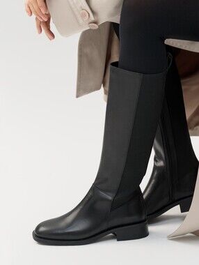 EUC Vagabond Sheila Tall Boots in Black Leather